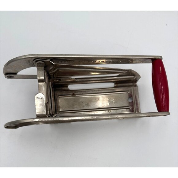 Vintage EKCO Stainless Steel French Fry Cutter With Red Handle One Blade - Picture 2 of 10
